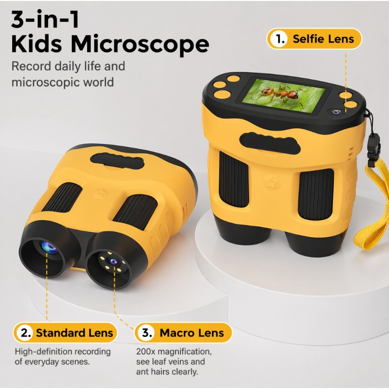 Kids Toys Top View - 4K 1000X Microscope Camera Digital for