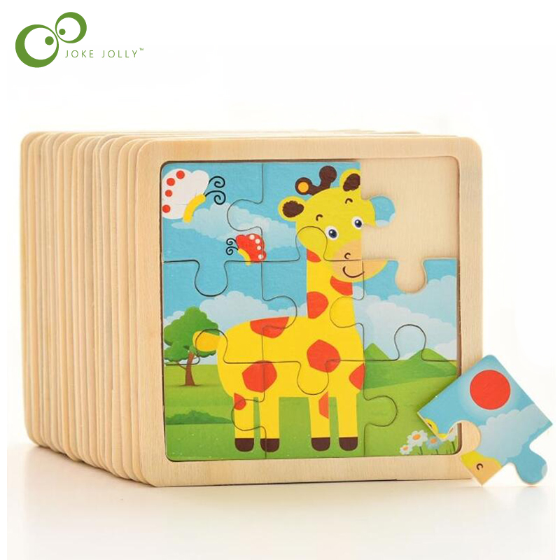 Kids Toys Deals - 4PCS/lot 3D Wooden Jigsaw Puzzles for