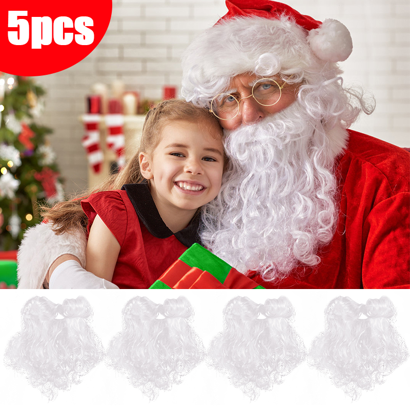 Kids Toys Xmas 2025 - Christmas Fake Beard Santa Claus White