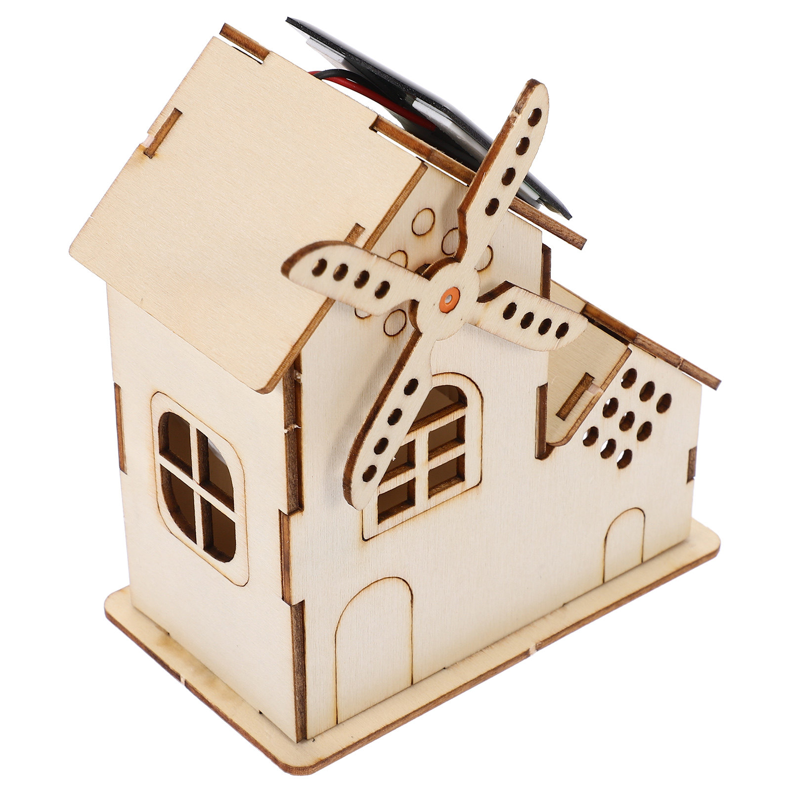 Science Experiment Kit - 1Set Solar Windmill Wood House DIY
