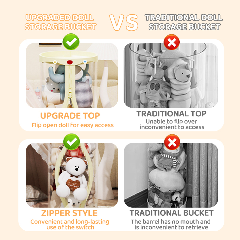 Doll Storage Box Plush Toys Bu - Kids Zipper Toys 评论和价格