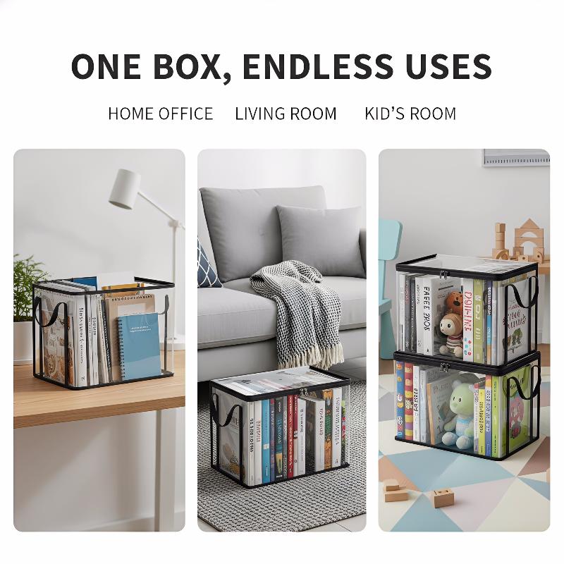Clear PVC Storage Box Flip Top - Kids Toys Top View 评论和价格