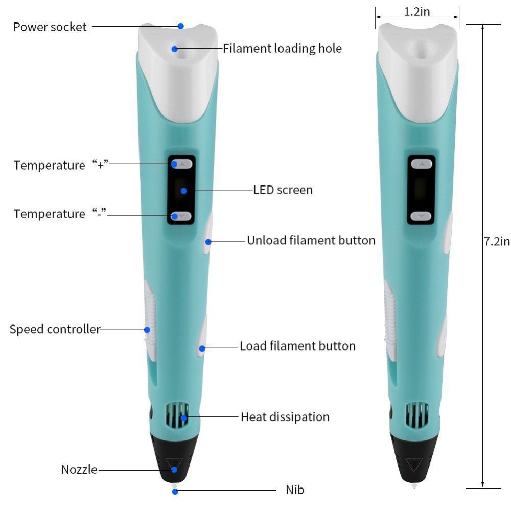 Dikale 3D Pen LED Screen DIY 3 - Kids Toys Uk 评论和价格