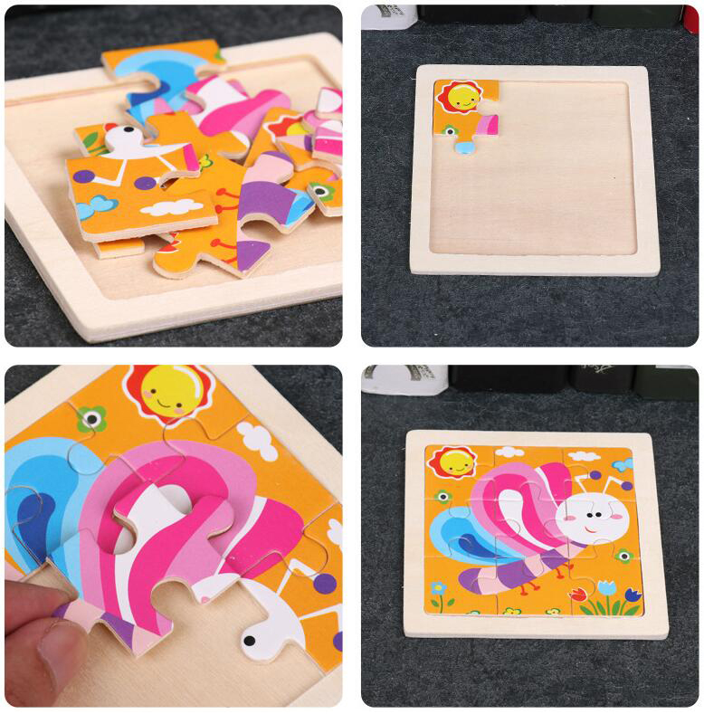 4PCS/lot 3D Wooden Jigsaw Puzz - Kids Toys Deals 评论和价格