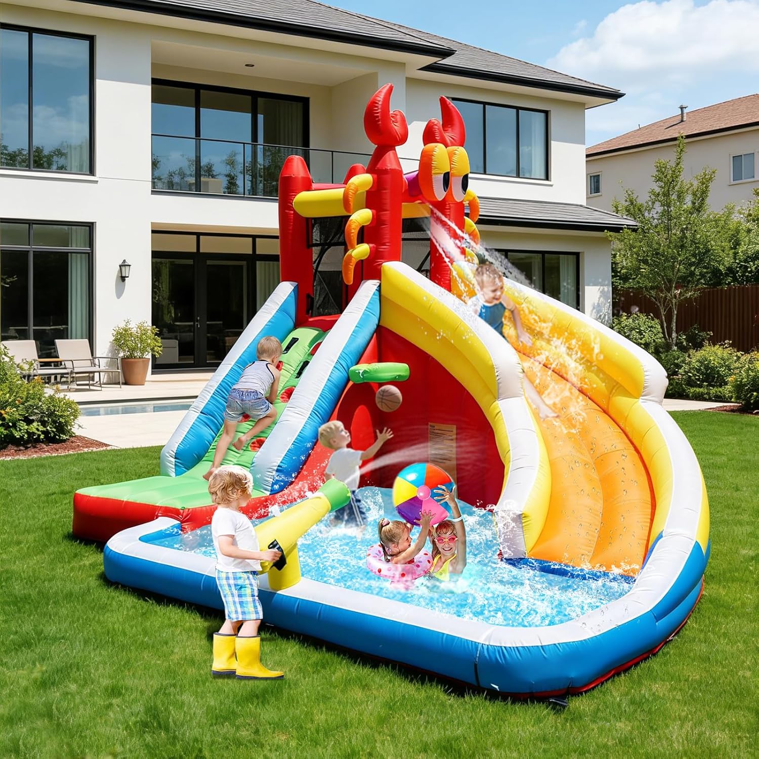 Large Inflatable Bounce House  - Basketball Hoop Kids Indoor 评论和价格