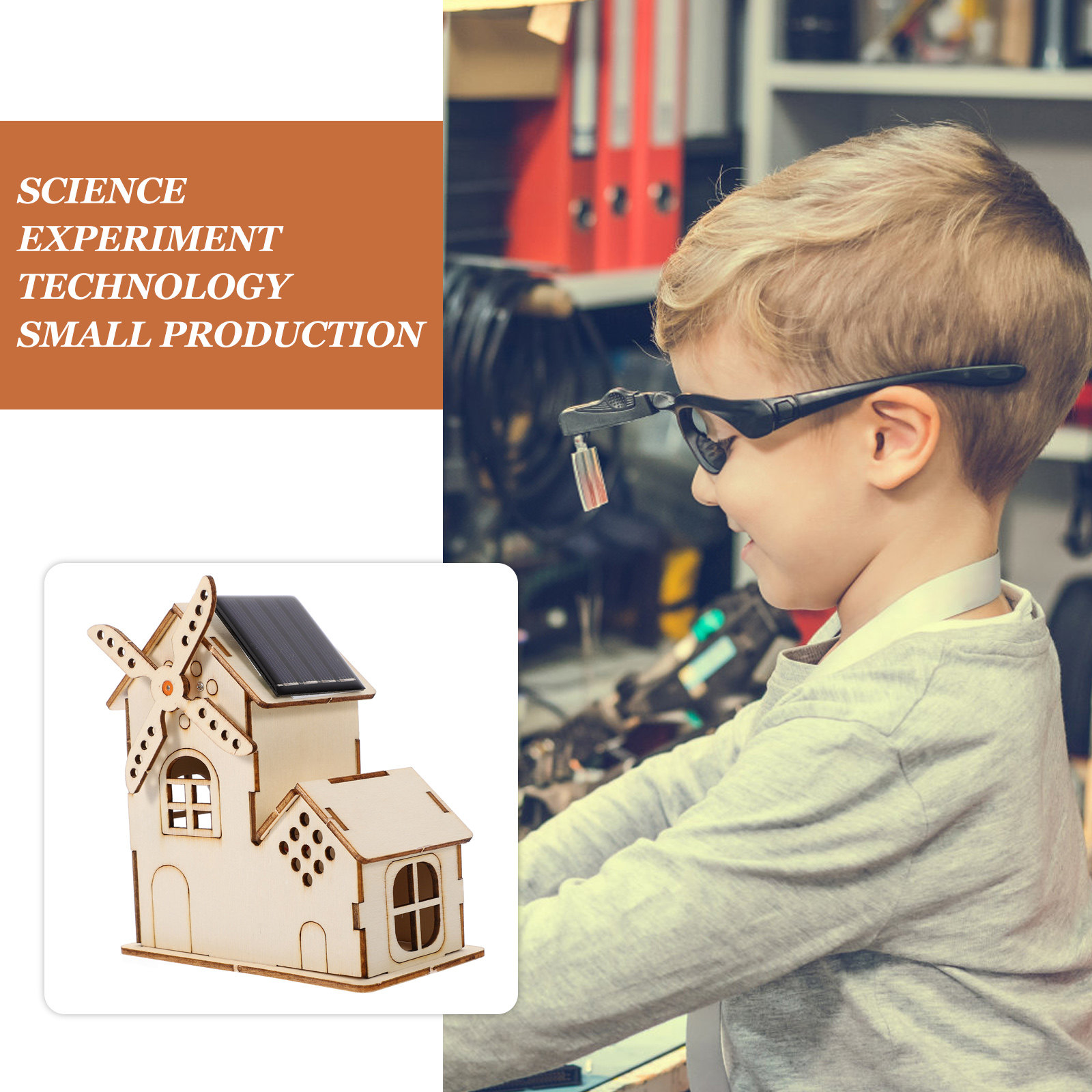 1Set Solar Windmill Wood House - Science Experiment Kit 评论和价格