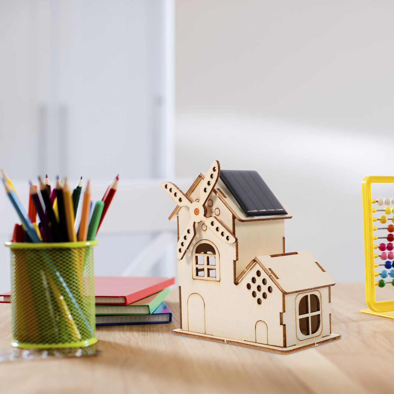 1Set Solar Windmill Wood House - Science Experiment Kit 评论和价格